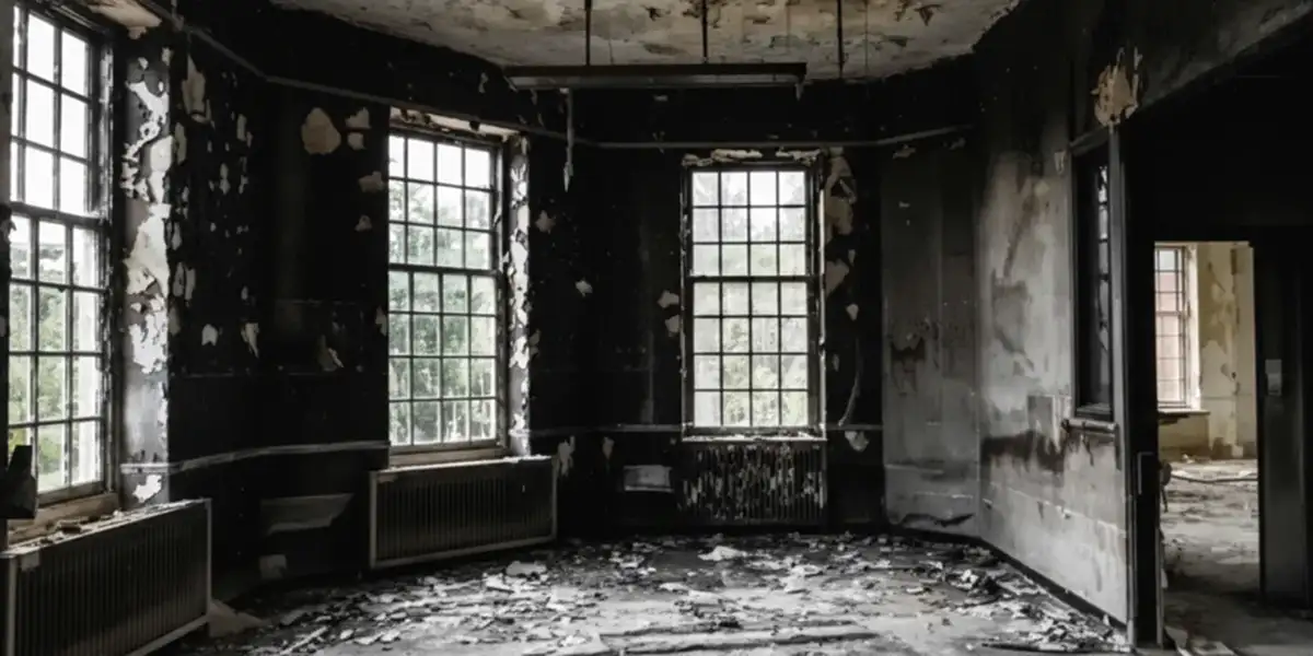 fire damage repair addressing severe interior damage and smoke residue inside a burned home in Albany, NY