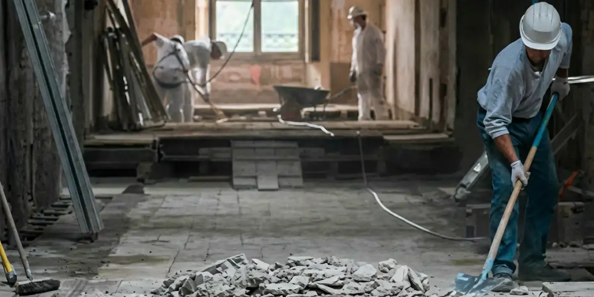 fire damage restoration professionals performing structural cleanup and restoration after a fire in Albany, NY