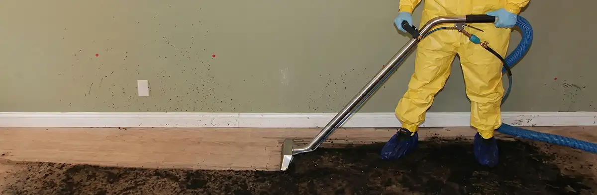 sewage removal service performing deep cleaning and extraction of sewage from an indoor area in Albany, NY