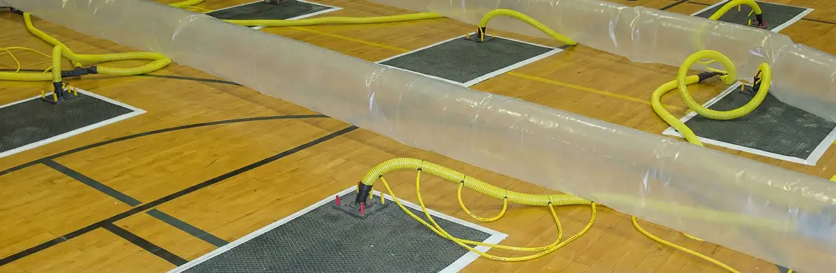 water clean up drying system set up to remove moisture and prevent further damage in Albany, NY